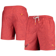 Arizona Cardinals Team Naples Layered Leaves Swim Trunks - Cardinal - Tommy Bahama