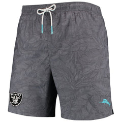 Las Vegas Raiders Naples Layered Leaves Swim Trunks - Black - Tommy Bahama
