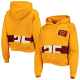 Washington Commanders Refried Apparel Women's Cropped Pullover Hoodie - Gold - NFL