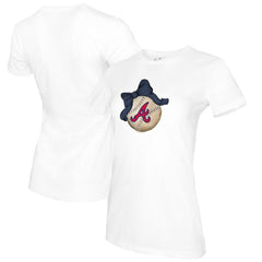 Atlanta Braves Tiny Turnip Women's Baseball Bow T-Shirt Outlet