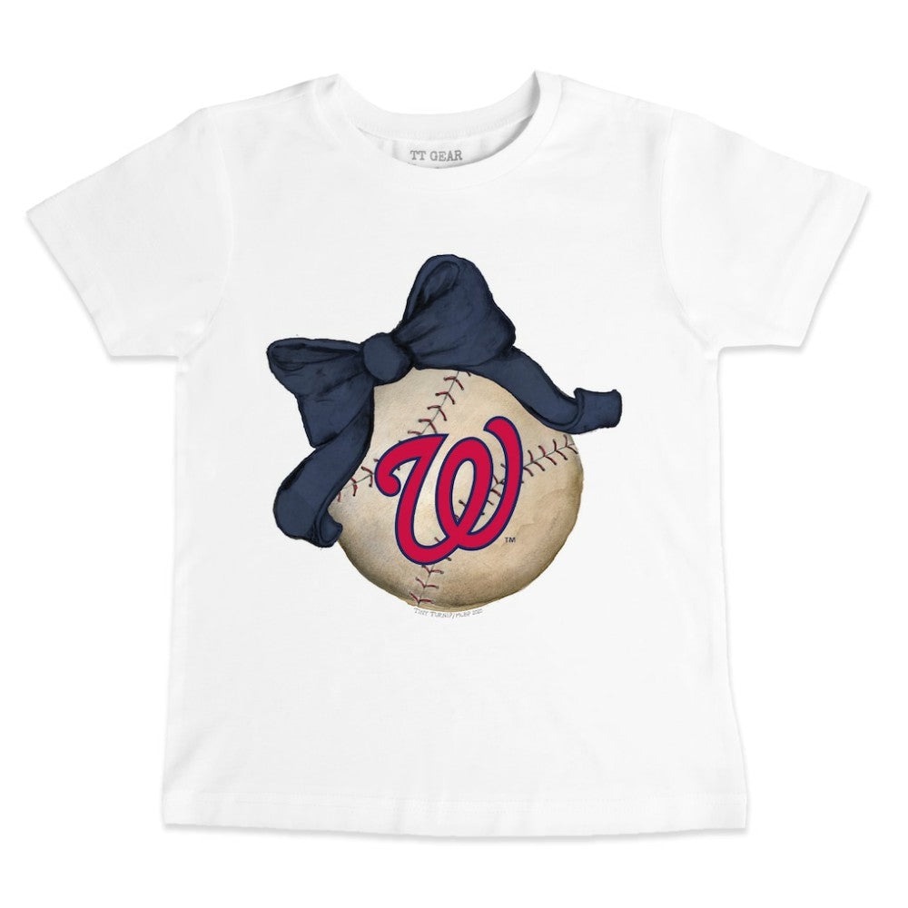 Washington Nationals Tiny Turnip Youth Baseball Bow T-Shirt Sale