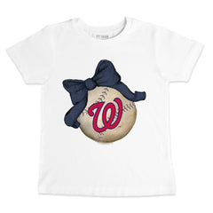 Washington Nationals Tiny Turnip Youth Baseball Bow T-Shirt Sale