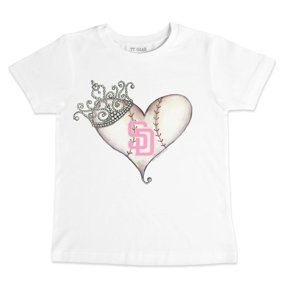 San Diego Padres Tiny Turnip Youth Baseball Tiara Heart T-Shirt Outlet