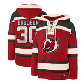 Martin Brodeur New Jersey Devils '47 Retired Player Name & Number Lacer Pullover Hoodie - Red | 47 brand sale
