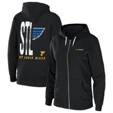 St. Louis Blues WEAR by Erin Andrews Women's Sponge Fleece Full-Zip Hoodie - Black | NHL on sale