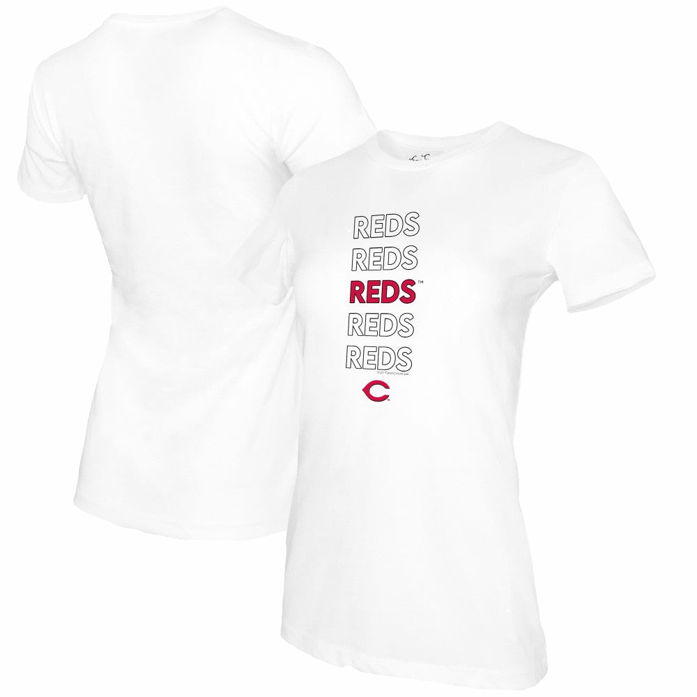 Cincinnati Reds Tiny Turnip Women's Stacked T-Shirt for sale