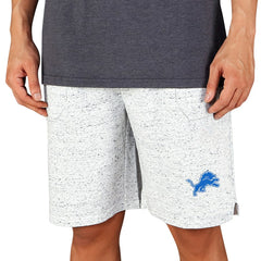 Detroit Lions Concepts Sport Throttle Knit Jam Shorts - White/Charcoal - NFL