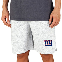 New York Giants Concepts Sport Throttle Knit Jam Shorts - White/Charcoal - NFL