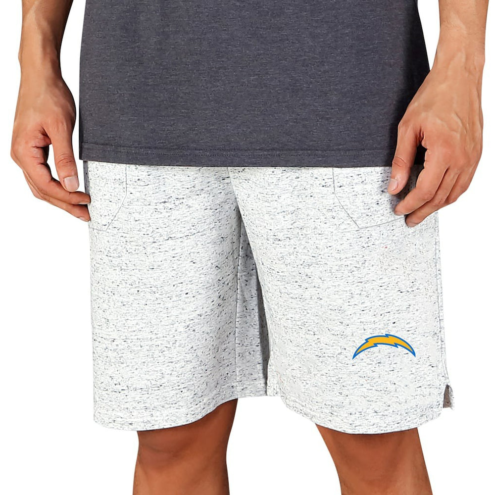 Los Angeles Chargers Concepts Sport Throttle Knit Jam Shorts - White/Charcoal - NFL