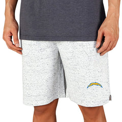 Los Angeles Chargers Concepts Sport Throttle Knit Jam Shorts - White/Charcoal - NFL