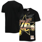 Mitchell & Ness Philadelphia 76ers Big & Tall Hardwood Classics Big Face 4.0 T-Shirt Black