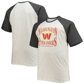 Washington Commanders Big & Tall Wordmark Raglan T-Shirt - Oatmeal/Heathered Charcoal - Fanatics