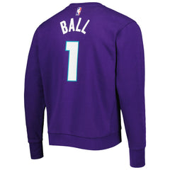 LaMelo Ball Charlotte Hornets Jordan Brand Statement Name & Number Pullover Sweatshirt Purple
