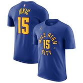 Nikola Jokic Denver Nuggets Jordan Brand 2022/23 Statement Edition Name & Number T-Shirt Blue