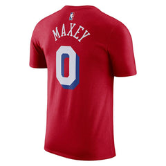 Tyrese Maxey Philadelphia 76ers Jordan Brand 2022/23 Statement Edition Name & Number T-Shirt Red