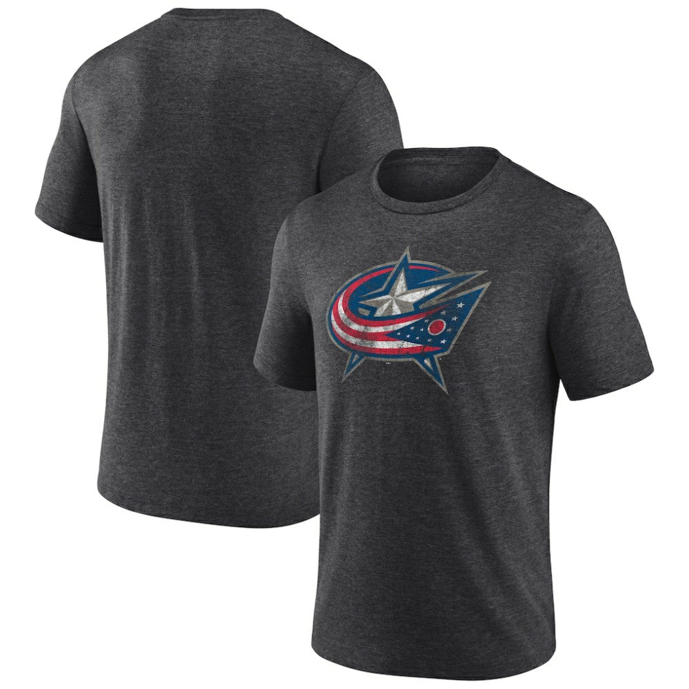 Columbus Blue Jackets Wraparound Tri-Blend T-Shirt - Charcoal | NHL Clearance