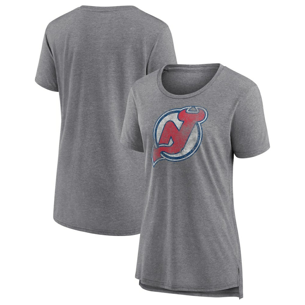 New Jersey Devils Women's Slow Whistle Tri-Blend T-Shirt - Gray | NHL Clearance