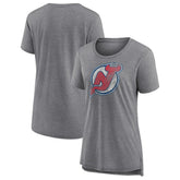 New Jersey Devils Women's Slow Whistle Tri-Blend T-Shirt - Gray | NHL Clearance