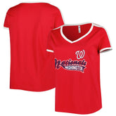 Washington Nationals Soft as a Grape Women's Plus Size V-Neck T-Shirt for sale