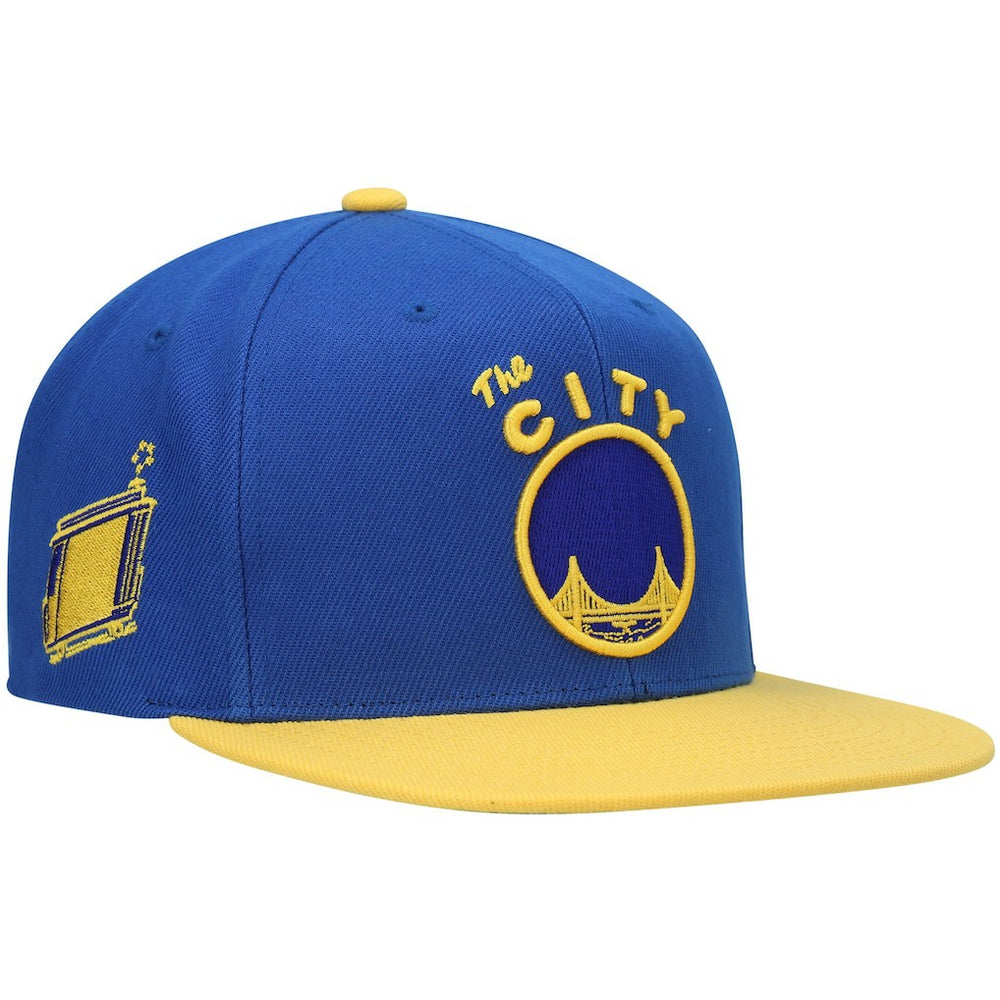 Mitchell & Ness Golden State Warriors Hardwood Classics Snapback Hat Royal/Gold