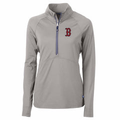 Boston Red Sox Cutter & Buck Women's Adapt Eco Knit Stretch Half-Zip Pullover Top Outlet