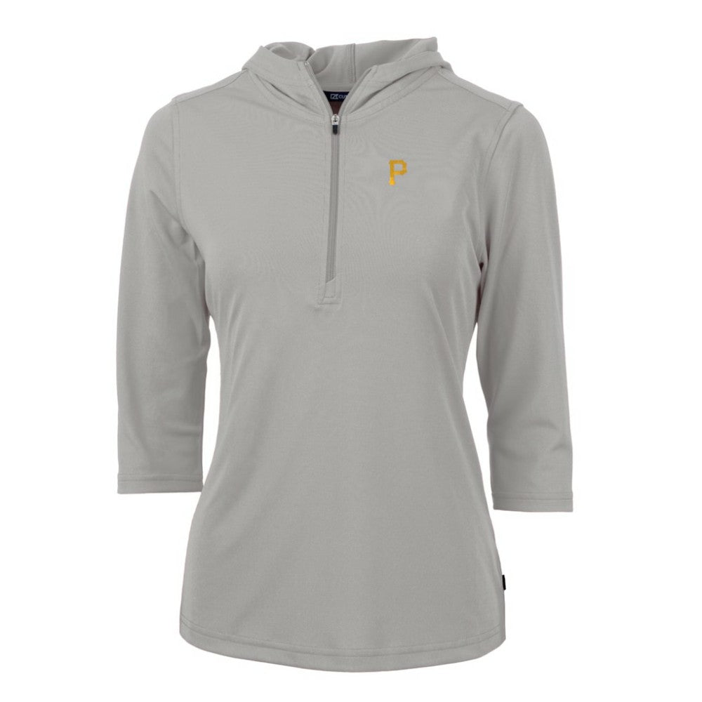 Pittsburgh Pirates Cutter & Buck Women's Virtue Eco Pique 3/4 Sleeve Half-Zip Pullover Hoodie Discount