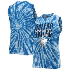 Dallas Cowboys Lauren James Women's Tie-Dye Jersey Boxy Tank Top - Royal - NFL