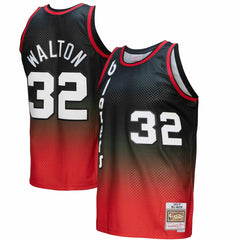 Mitchell & Ness Bill Walton Portland Trail Blazers 1976/77 Hardwood Classics Fadeaway Swingman Player Jersey Red/Black
