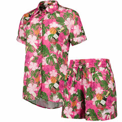 Los Angeles Lakers Lusso Women's Finley-Frankie Party Top & Shorts Set Pink