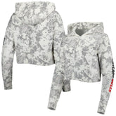 Chicago Bulls Lusso Women's Maia Tri-Blend Cropped Quarter-Zip Top Gray/White