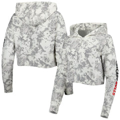 Chicago Bulls Lusso Women's Maia Tri-Blend Cropped Quarter-Zip Top Gray/White
