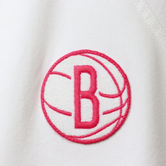 Brooklyn Nets Lusso Women's Margot Cropped Tri-Blend Cap Sleeve Sweatshirt White
