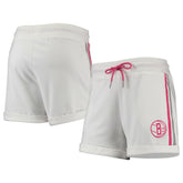 Brooklyn Nets Lusso Women's Melody Cuffed Tri-Blend Shorts White/Pink