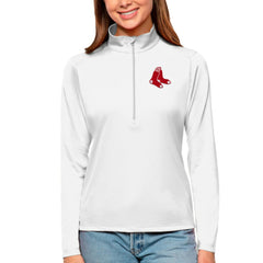 Boston Red Sox Antigua Women's Tribute Quarter-Zip Pullover Top Outlet