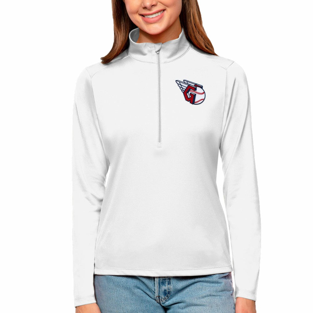 Cleveland Guardians Antigua Women's Tribute Quarter-Zip Pullover Top for sale