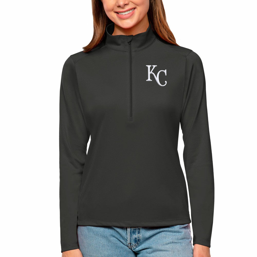Kansas City Royals Antigua Women's Tribute Quarter-Zip Pullover Top Outlet