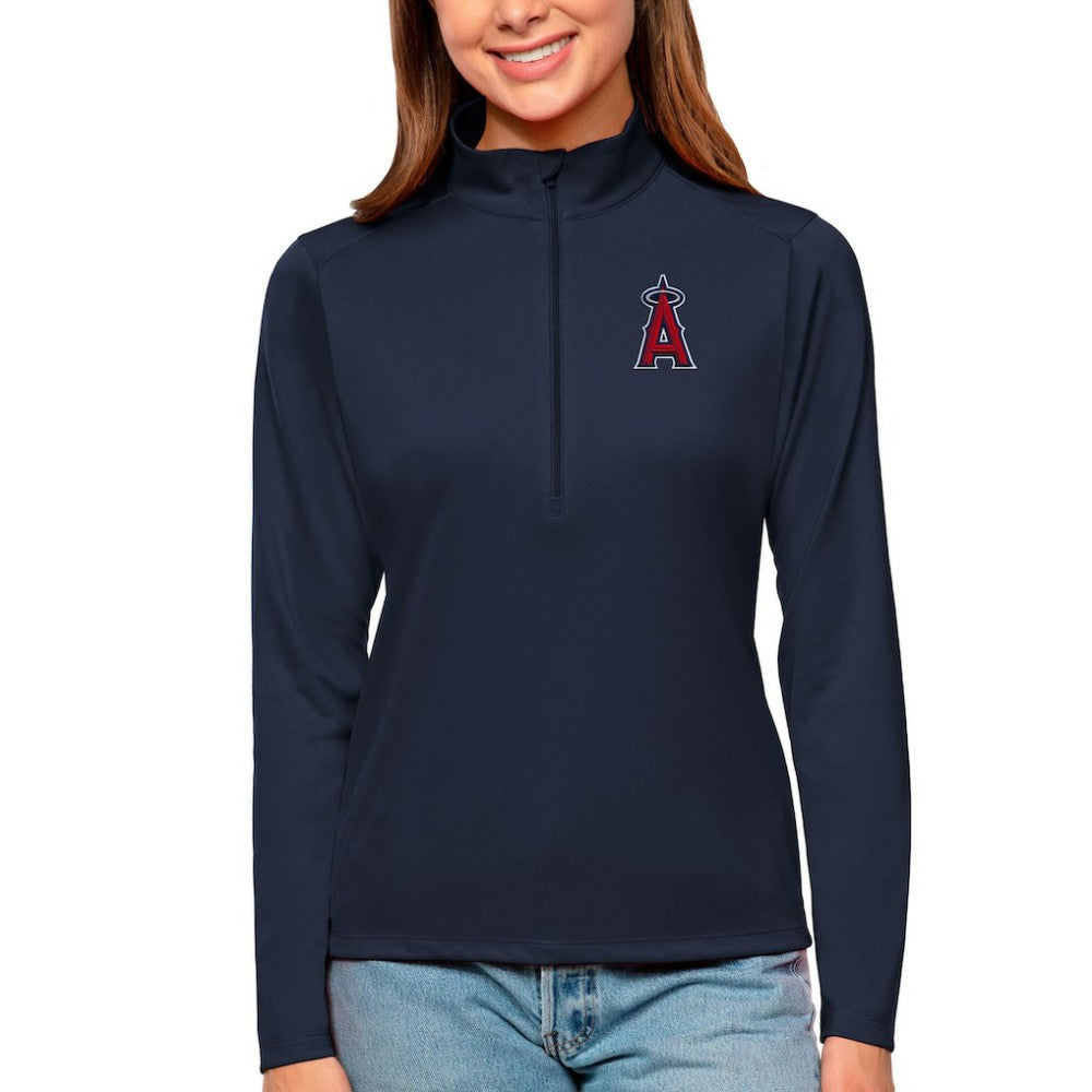 Los Angeles Angels Antigua Women's Tribute Quarter-Zip Pullover Top Online