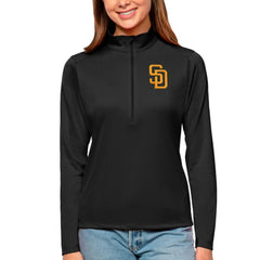 San Diego Padres Antigua Women's Tribute Quarter-Zip Pullover Top Online