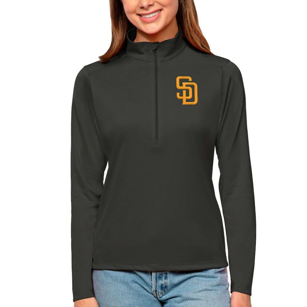 San Diego Padres Antigua Women's Tribute Quarter-Zip Pullover Top Discount