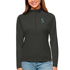 Seattle Mariners Antigua Women's Tribute Quarter-Zip Pullover Top Outlet