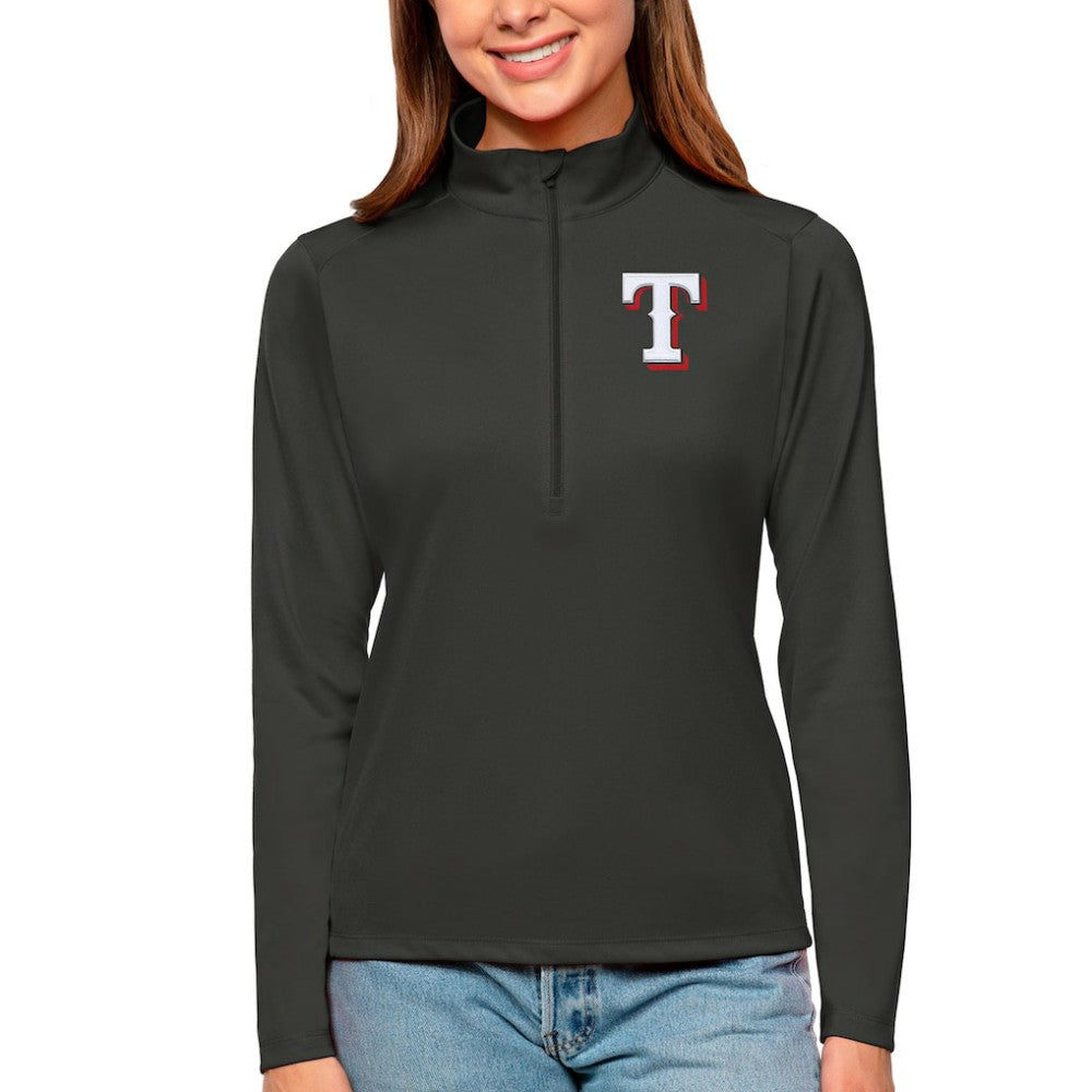 Texas Rangers Antigua Women's Tribute Quarter-Zip Pullover Top Outlet
