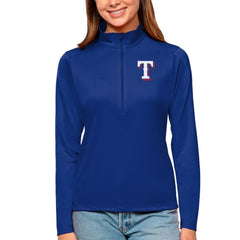 Texas Rangers Antigua Women's Tribute Quarter-Zip Pullover Top Outlet