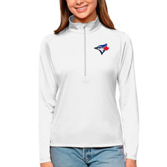 Toronto Blue Jays Antigua Women's Tribute Quarter-Zip Pullover Top Sale