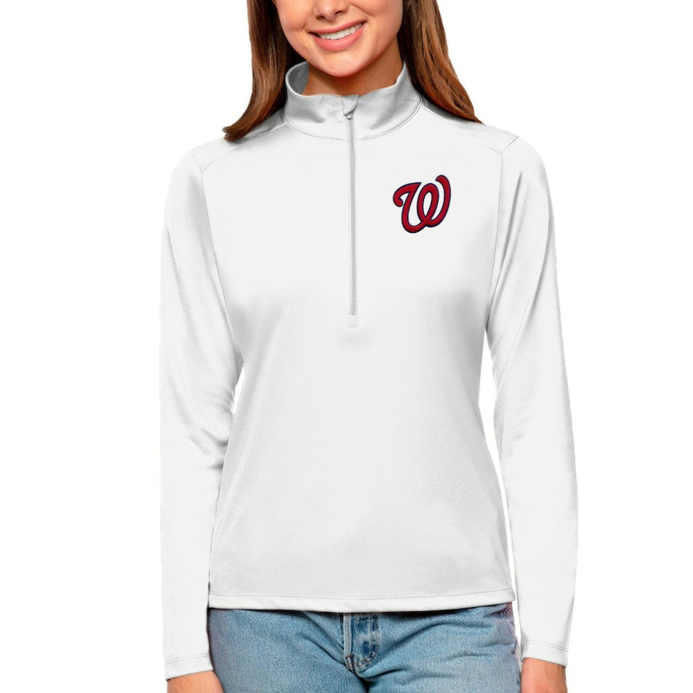 Washington Nationals Antigua Women's Tribute Quarter-Zip Pullover Top Online
