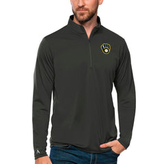 Milwaukee Brewers Antigua Tribute Quarter-Zip Pullover Top Sale