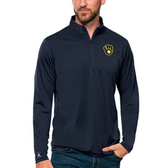 Milwaukee Brewers Antigua Tribute Quarter-Zip Pullover Top Online