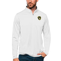 Milwaukee Brewers Antigua Tribute Quarter-Zip Pullover Top Outlet