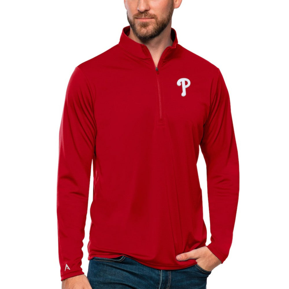 Philadelphia Phillies Antigua Tribute Quarter-Zip Pullover Top Sale