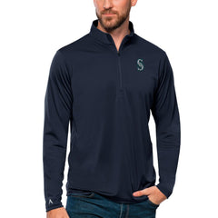 Seattle Mariners Antigua Tribute Quarter-Zip Pullover Top for sale
