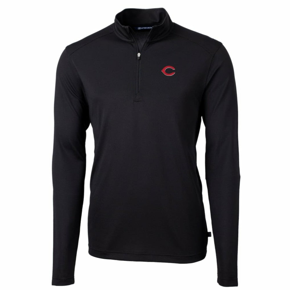 Cincinnati Reds Cutter & Buck Big & Tall Virtue Eco Pique Quarter-Zip Pullover Jacket Discount